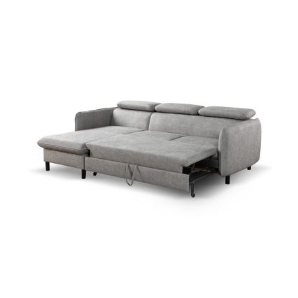 Suite lounge angolare pieghevole a L con contenitore NISA grigio sinistra