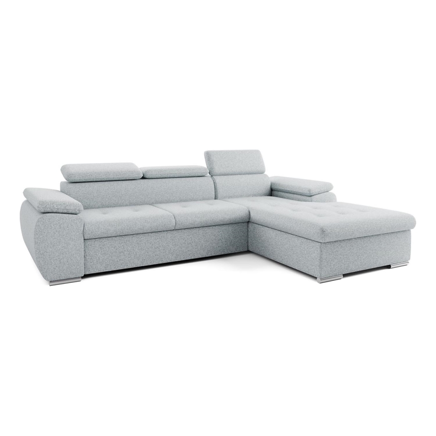Suite lounge angolare pieghevole a L con contenitore PADUA grigio destra