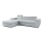 Suite lounge angolare pieghevole a L con contenitore PADUA grigio sinistra