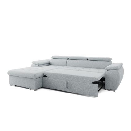 Suite lounge angolare pieghevole a L con contenitore PADUA grigio sinistra