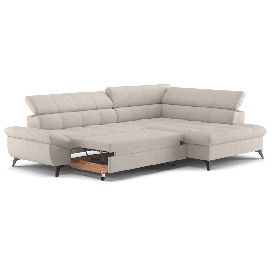 Suite lounge angolare pieghevole a L MARANO destra beige