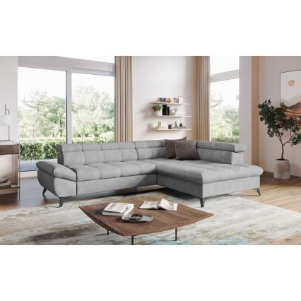 Suite lounge angolare pieghevole a L MARANO destra grigio