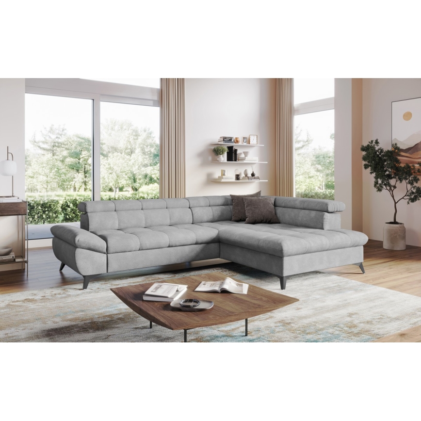 Suite lounge angolare pieghevole a L MARANO destra grigio