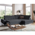 Suite lounge angolare pieghevole a L MARANO destra nero