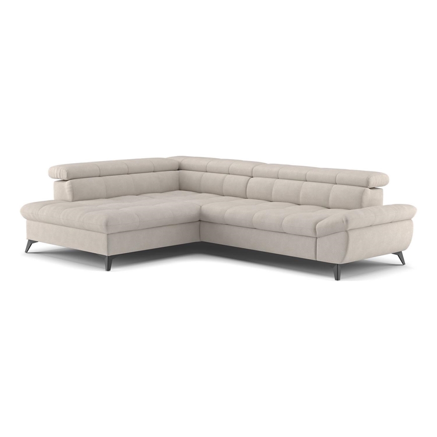 Suite lounge angolare pieghevole a L MARANO sinistra beige
