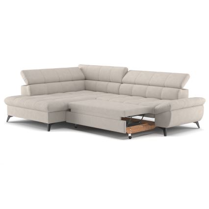 Suite lounge angolare pieghevole a L MARANO sinistra beige