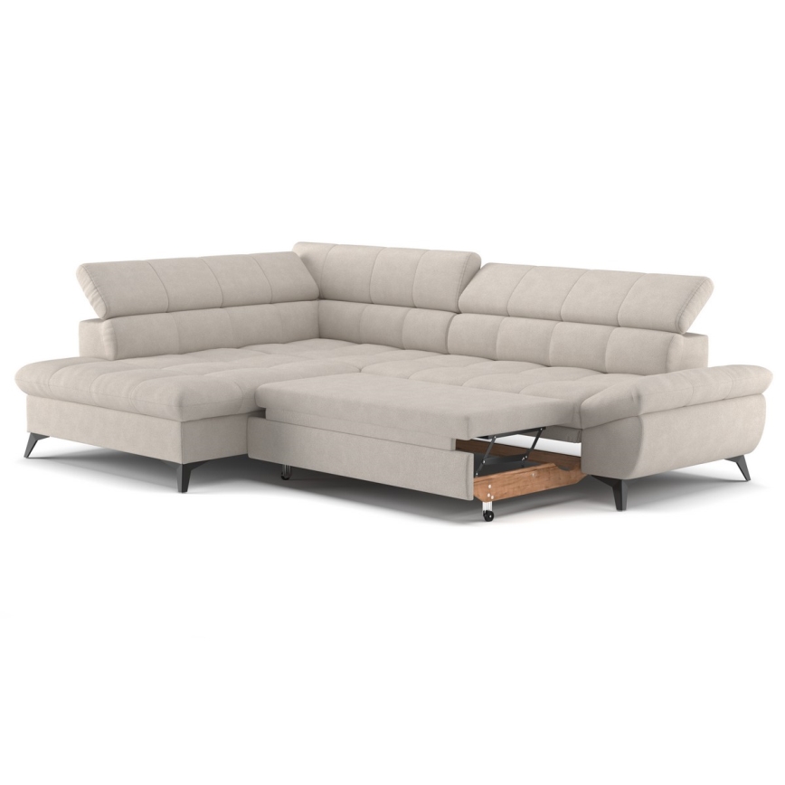 Suite lounge angolare pieghevole a L MARANO sinistra beige