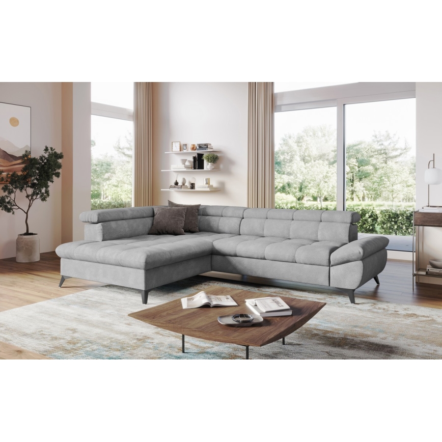 Suite lounge angolare pieghevole a L MARANO sinistra grigio