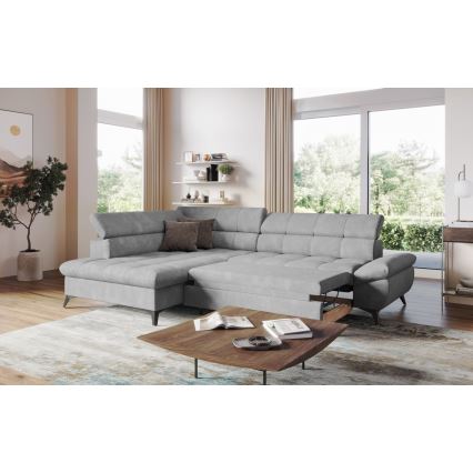Suite lounge angolare pieghevole a L MARANO sinistra grigio