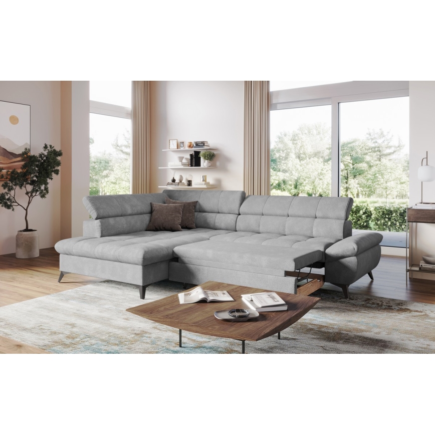 Suite lounge angolare pieghevole a L MARANO sinistra grigio
