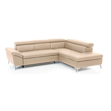 Suite lounge angolare pieghevole a L SALERNO II destra beige