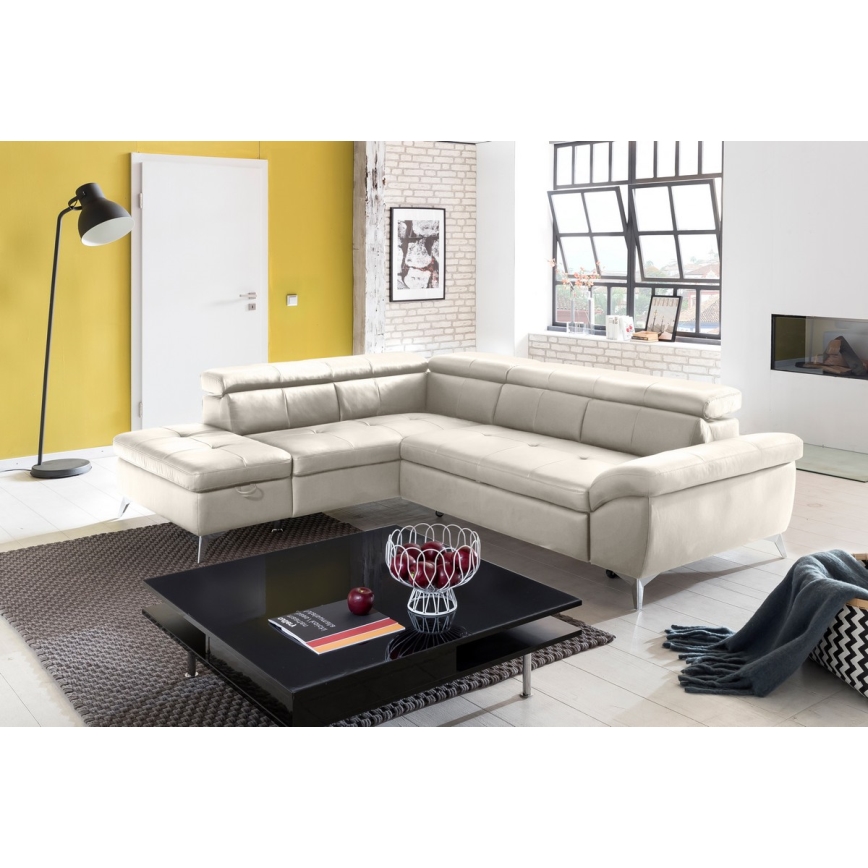 Suite lounge angolare pieghevole a L SALERNO II sinistra beige
