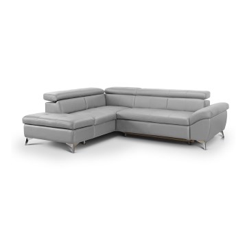 Suite lounge angolare pieghevole a L SALERNO II sinistra grigio