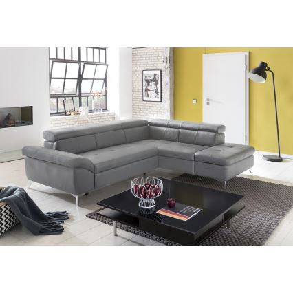 Suite lounge angolare pieghevole a L SALERNO II sinistra grigio