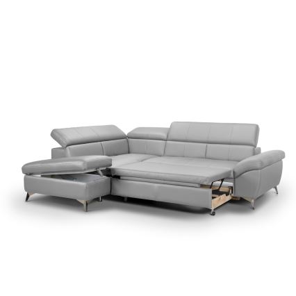 Suite lounge angolare pieghevole a L SALERNO II sinistra grigio