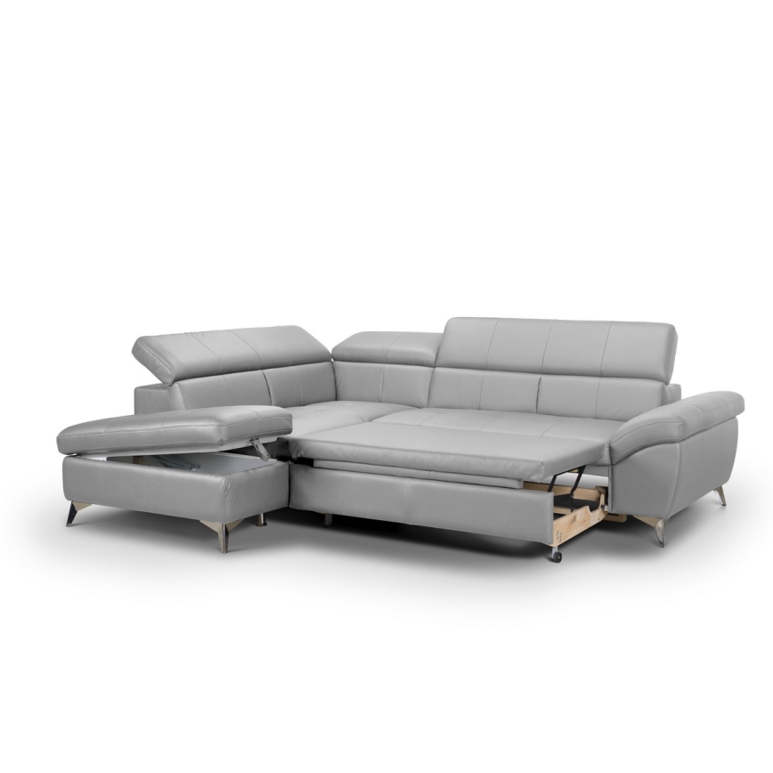 Suite lounge angolare pieghevole a L SALERNO II sinistra grigio