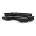Suite lounge angolare pieghevole a U con vano portaoggetti CATANIA left graphite