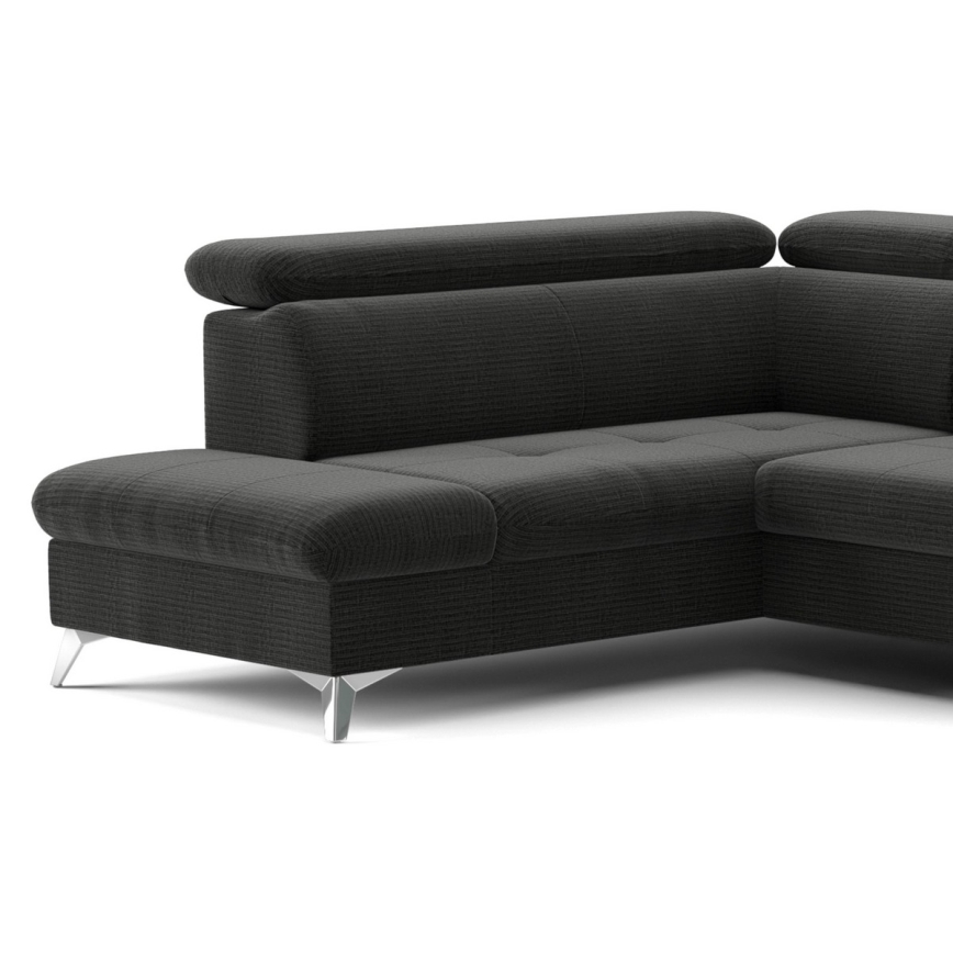 Suite lounge angolare pieghevole a U con vano portaoggetti CATANIA left graphite