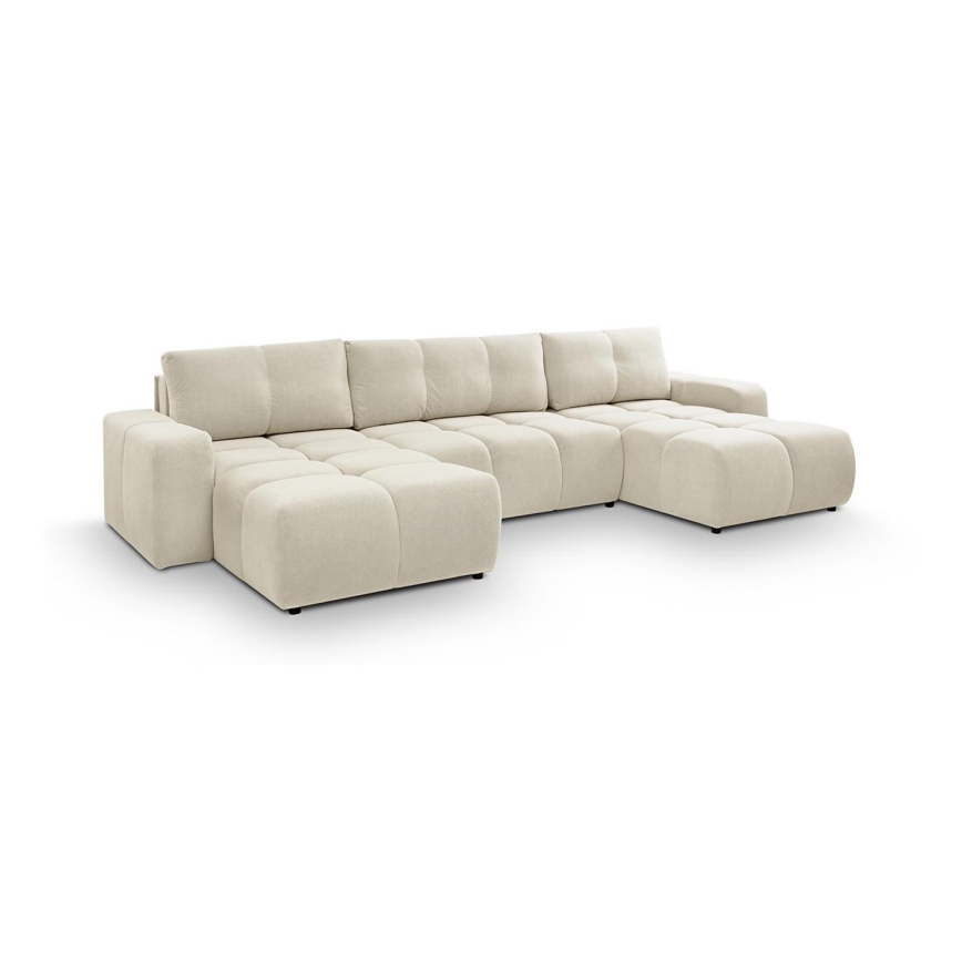 Suite lounge imbottita e pieghevole a forma di U con contenitore ALMADA beige