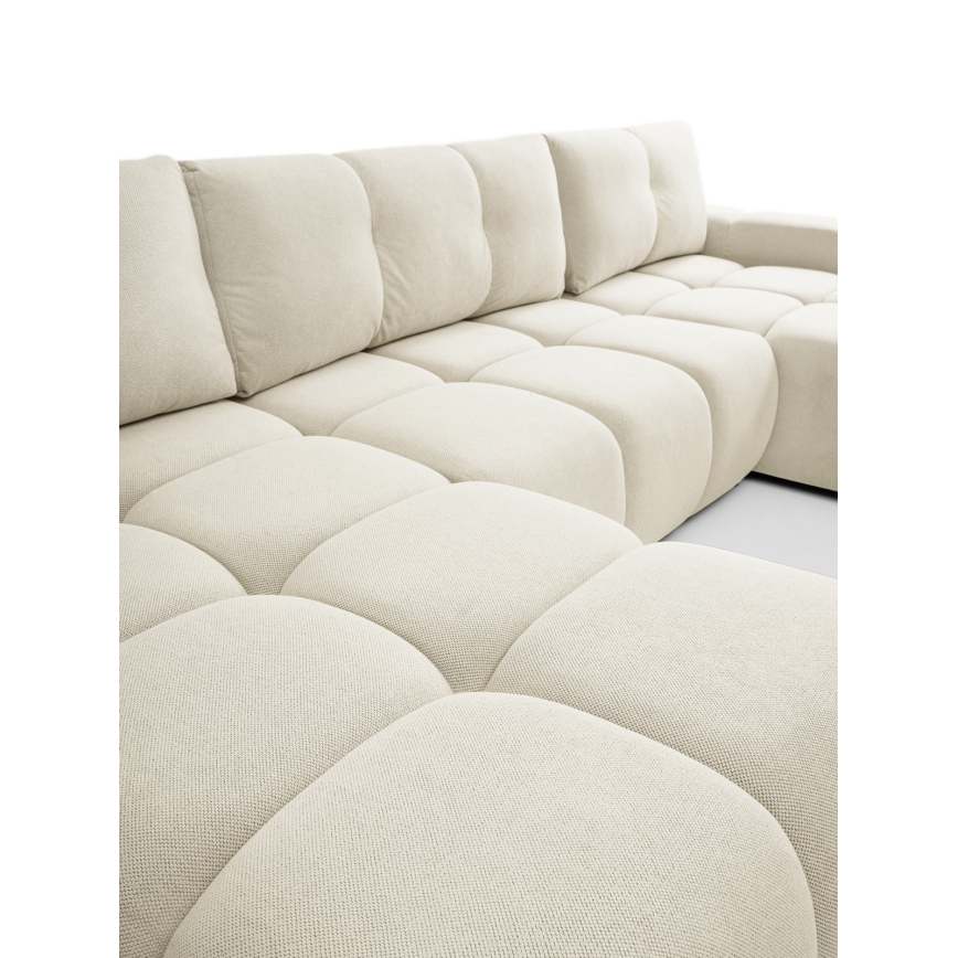 Suite lounge imbottita e pieghevole a forma di U con contenitore ALMADA beige