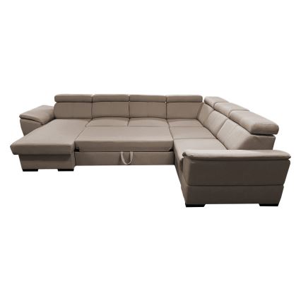 Suite lounge pieghevole a U con angolo universale con contenitore GRANADA beige