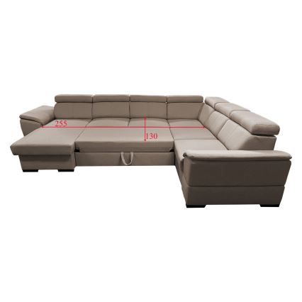 Suite lounge pieghevole a U con angolo universale con contenitore GRANADA beige