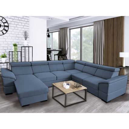 Suite lounge pieghevole a U con angolo universale con contenitore GRANADA blu