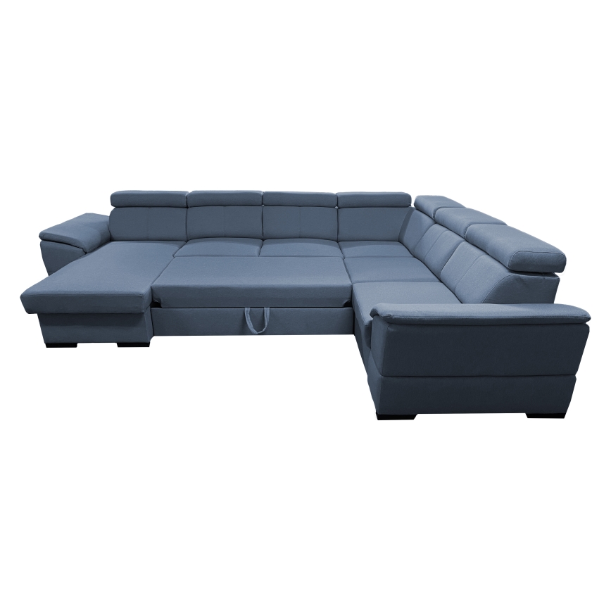 Suite lounge pieghevole a U con angolo universale con contenitore GRANADA blu