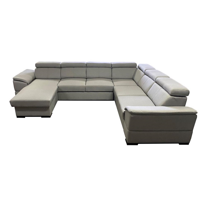 Suite lounge pieghevole a U con angolo universale con contenitore GRANADA grigio chiaro