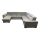 Suite lounge pieghevole a U con angolo universale con contenitore GRANADA grigio chiaro