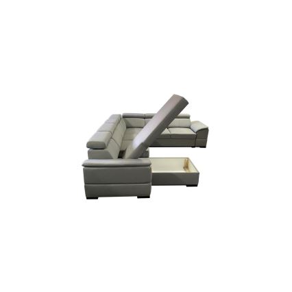 Suite lounge pieghevole a U con angolo universale con contenitore GRANADA grigio chiaro