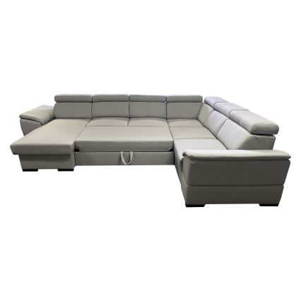 Suite lounge pieghevole a U con angolo universale con contenitore GRANADA grigio chiaro