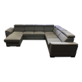 Suite lounge pieghevole a U con angolo universale con contenitore GRANADA grigio scuro