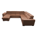 Suite lounge pieghevole a U con angolo universale con contenitore GRANADA marrone