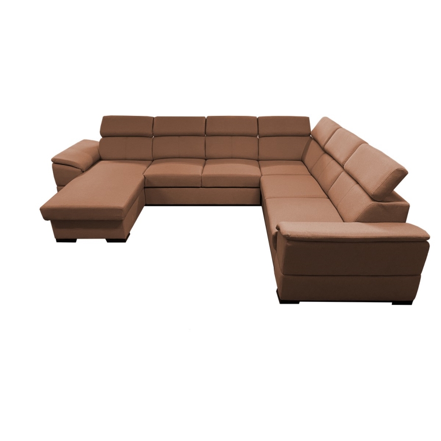 Suite lounge pieghevole a U con angolo universale con contenitore GRANADA marrone