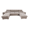 Suite lounge pieghevole a U con angolo universale con contenitore SALVADA beige