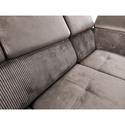 Suite lounge pieghevole a U con angolo universale con contenitore SALVADA beige