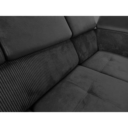 Suite lounge pieghevole a U con angolo universale con contenitore SALVADA grigio scuro