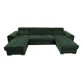 Suite lounge pieghevole a U con angolo universale con contenitore SALVADA verde