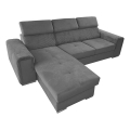 Suite lounge pieghevole ad angolo universale a forma di L con contenitore SALVADA grigio scuro