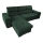 Suite lounge pieghevole ad angolo universale a forma di L con contenitore SALVADA verde