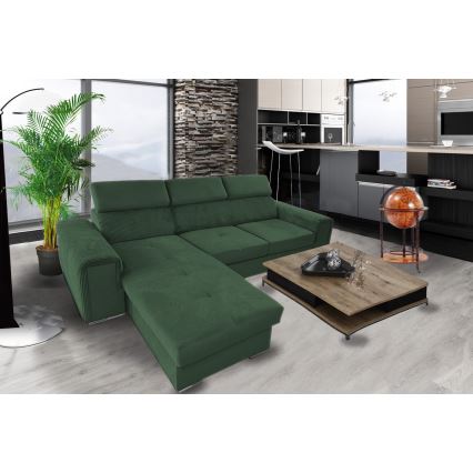 Suite lounge pieghevole ad angolo universale a forma di L con contenitore SALVADA verde