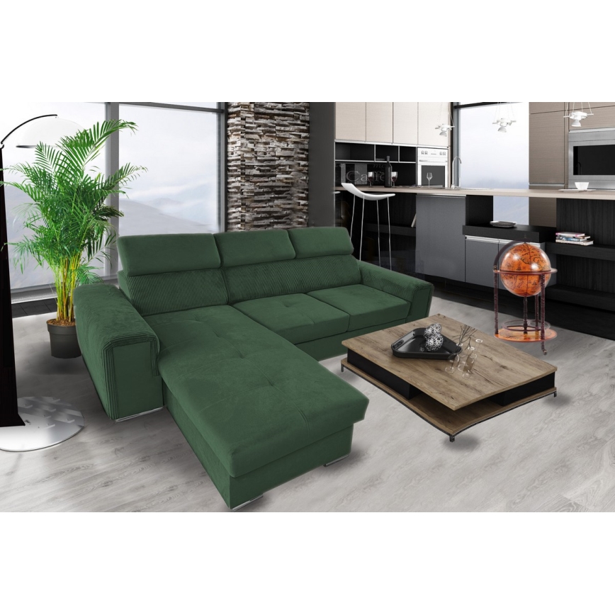 Suite lounge pieghevole ad angolo universale a forma di L con contenitore SALVADA verde