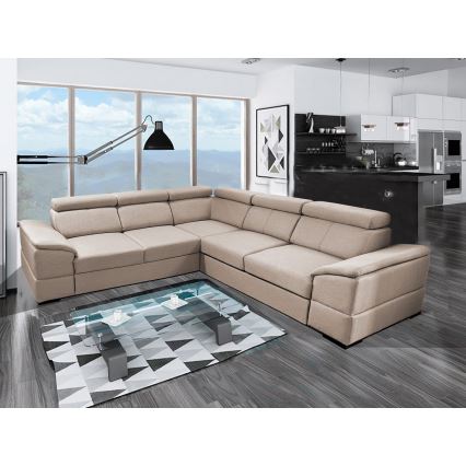 Suite lounge universale pieghevole ad angolo con contenitore GRANADA beige