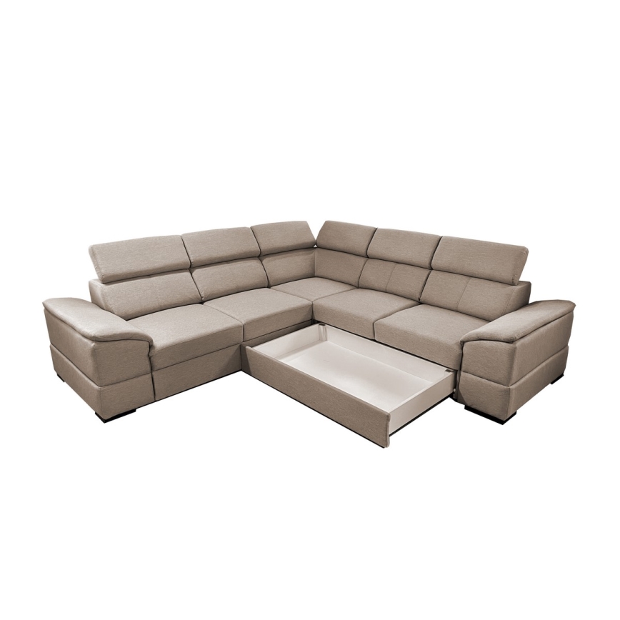 Suite lounge universale pieghevole ad angolo con contenitore GRANADA beige