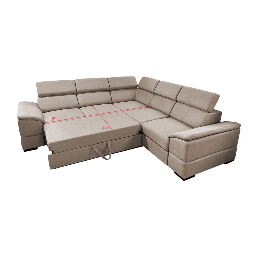 Suite lounge universale pieghevole ad angolo con contenitore GRANADA beige