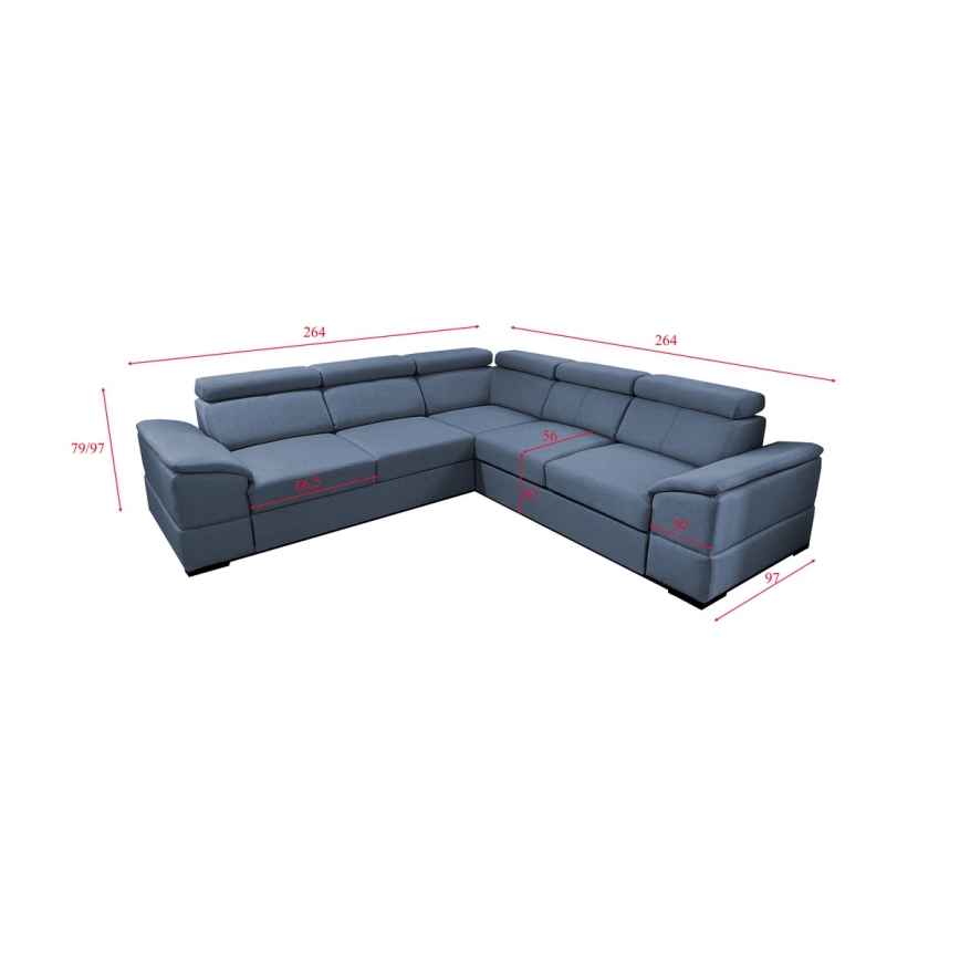 Suite lounge universale pieghevole ad angolo con contenitore GRANADA blu