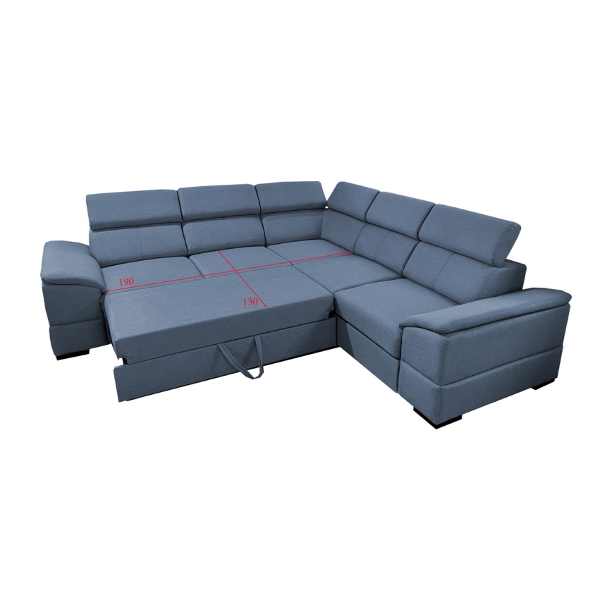 Suite lounge universale pieghevole ad angolo con contenitore GRANADA blu
