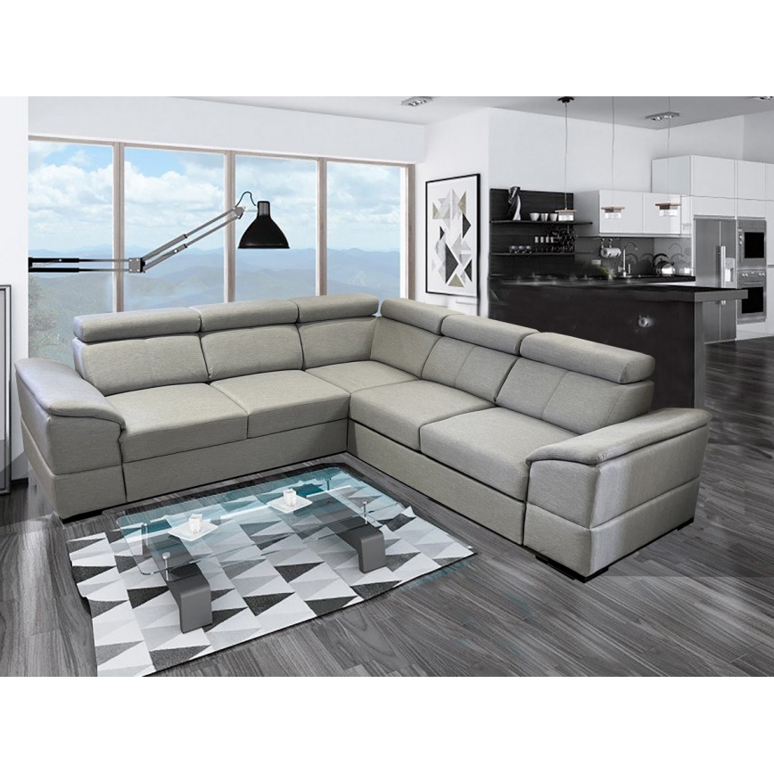 Suite lounge universale pieghevole ad angolo con contenitore GRANADA grigio