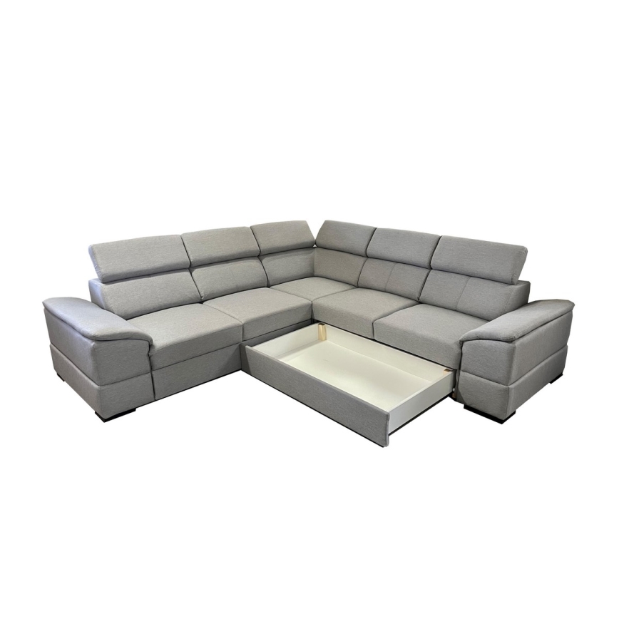 Suite lounge universale pieghevole ad angolo con contenitore GRANADA grigio